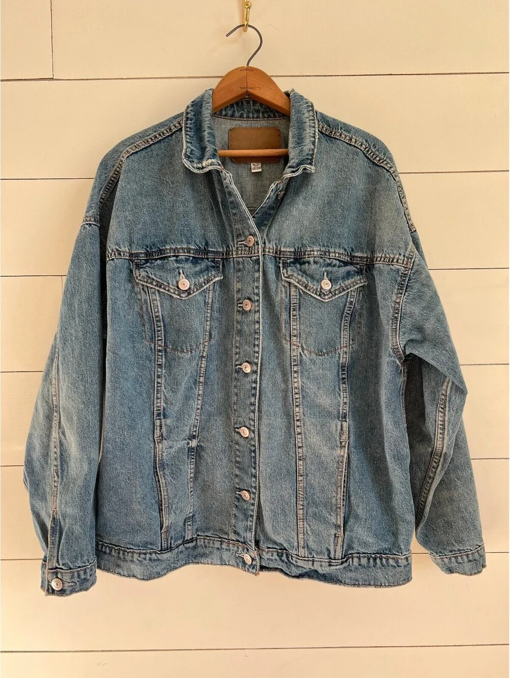 American Eagle Jean Jacket Women's Size XL Medium Wash Streetwear Casual Y2K